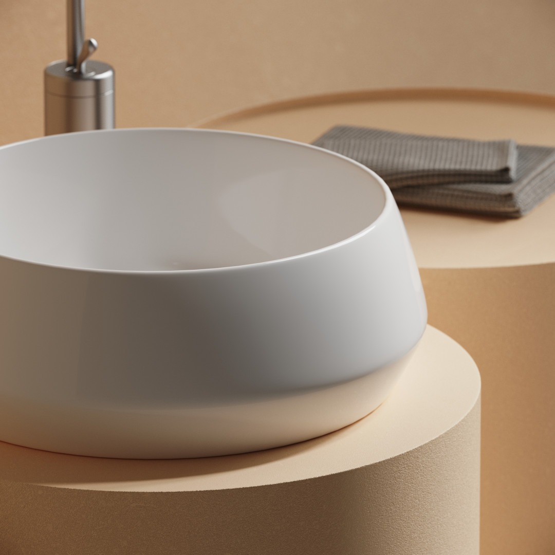 Раковина CERAMICANOVA Maya накладная круглая 400x400x140 белый CN12004 - фото 7