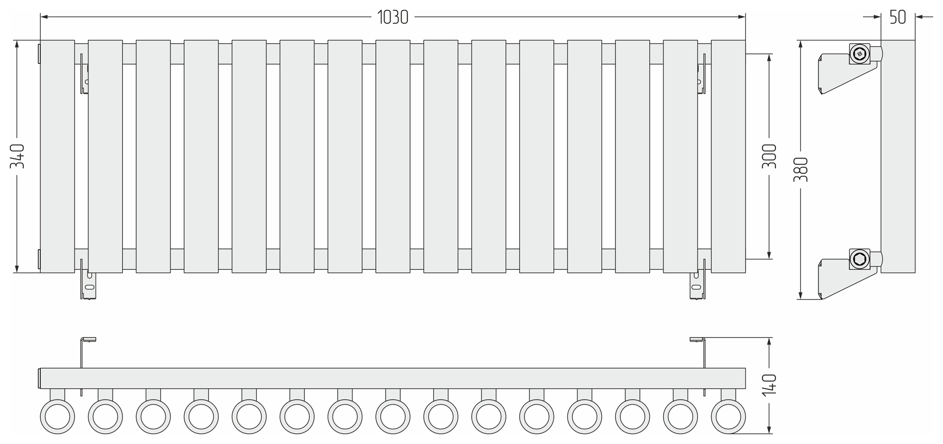 Радиаторы Сунержа DESIGN ДР КУМИР-0 н/ж  300х1030 / 15 сек (Тёмный титан муар) - фото 5