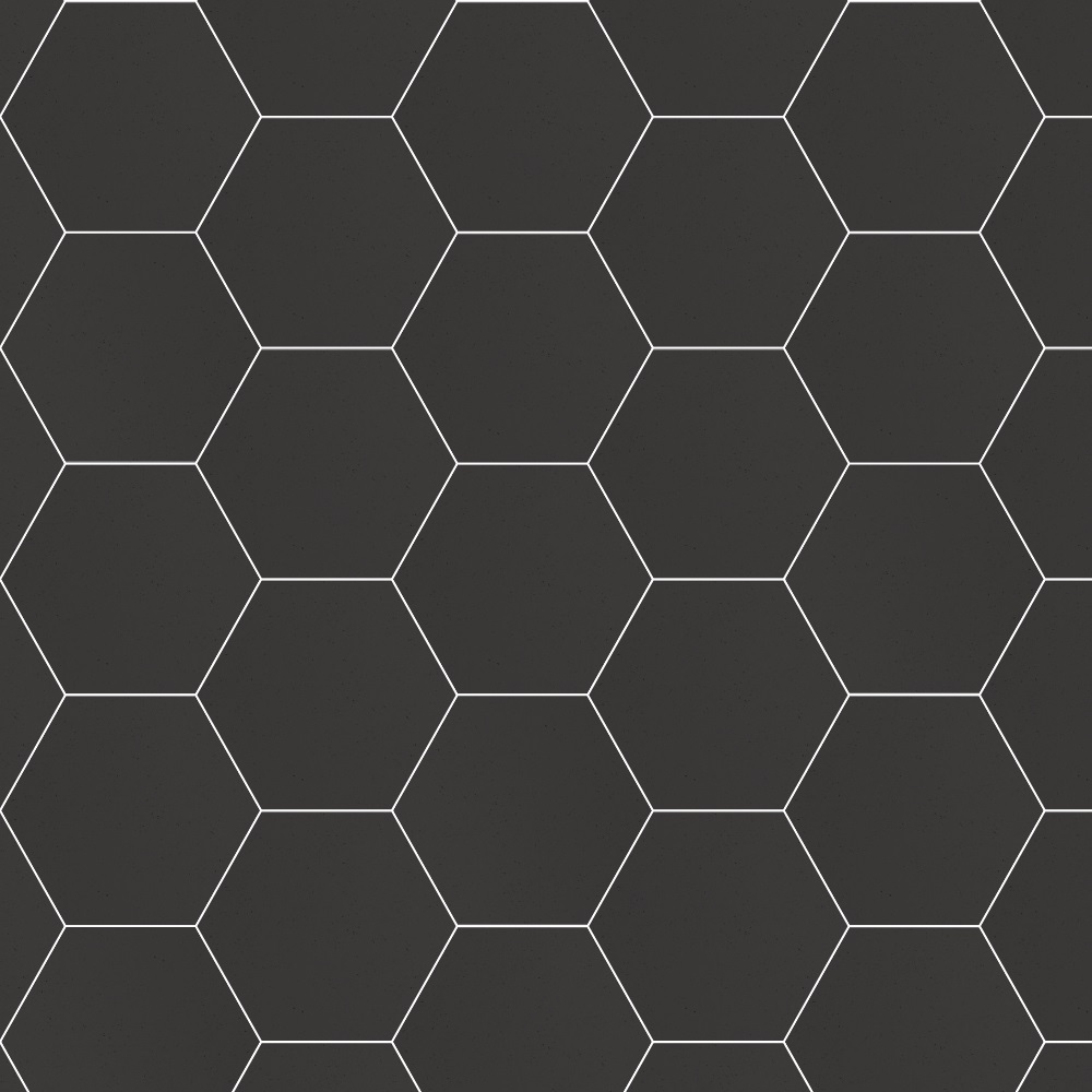 Метлахская плитка Luxemix черный hex_10x11_mbl01