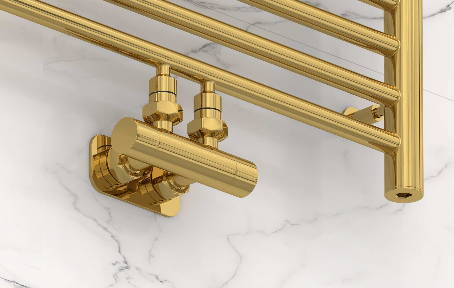 Комплектующие Сунержа DESIGN Вентиль 2х1/2" угловой скрытый-скрытый EU50 (Золото)