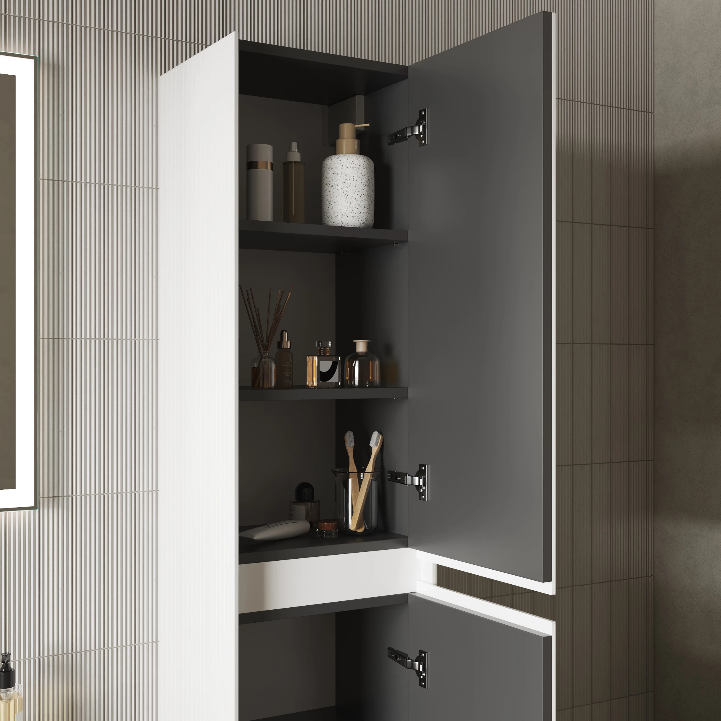 Шкаф-пенал Sancos Сто (Cento) PCN35W 35x30x160 белый глянцевый