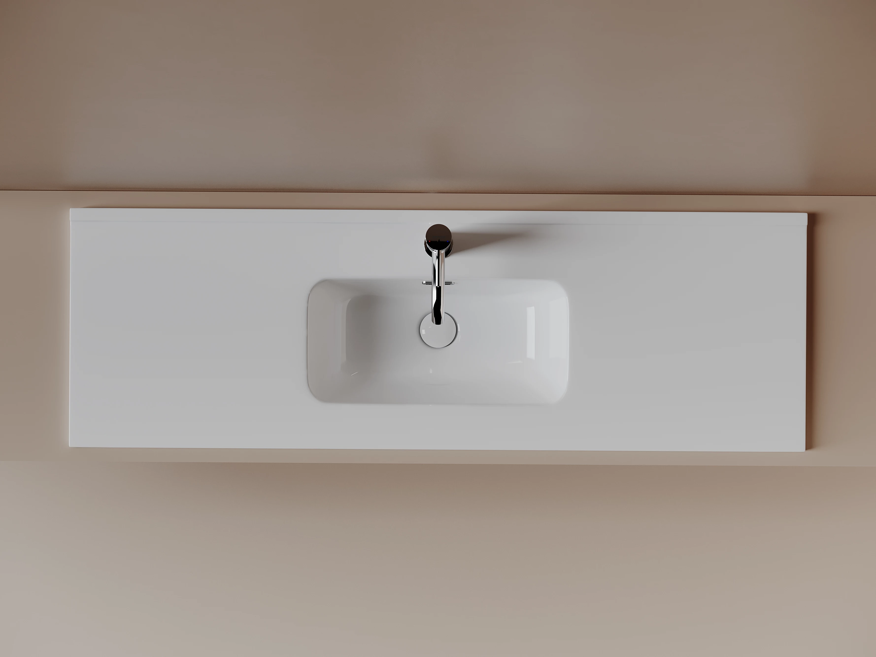 Раковина-столешница Ceramicanova Компакт (Compact) CN7028 120x40x17 белый глянцевый