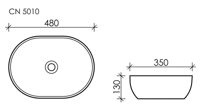 Умывальник чаша накладная овальная Element 480x350x130мм - фото 8