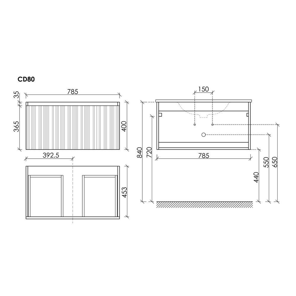 Тумба под раковину Sancos Код (Code) CD80GB 80x45x40 серо-бежевый - фото 5