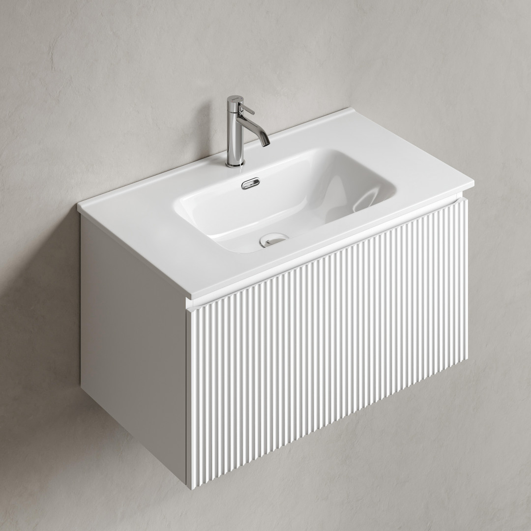 Тумба под раковину Sancos Сноб Р 1.0 (Snob R 1.0) SNR1.080W 80x45x40 белый матовый (bianco) - фото 6