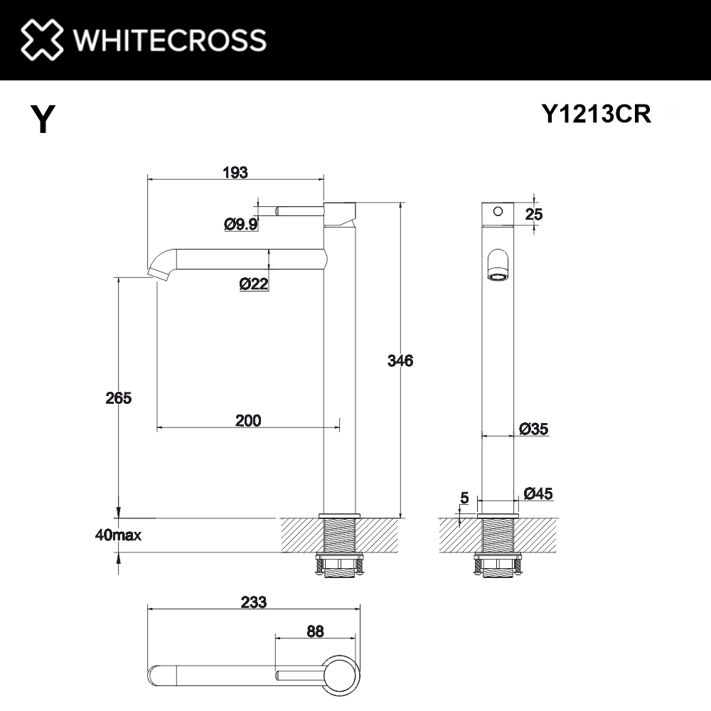 Смеситель для умывальника WHITECROSS Y Y1213CR (хром) - фото 5