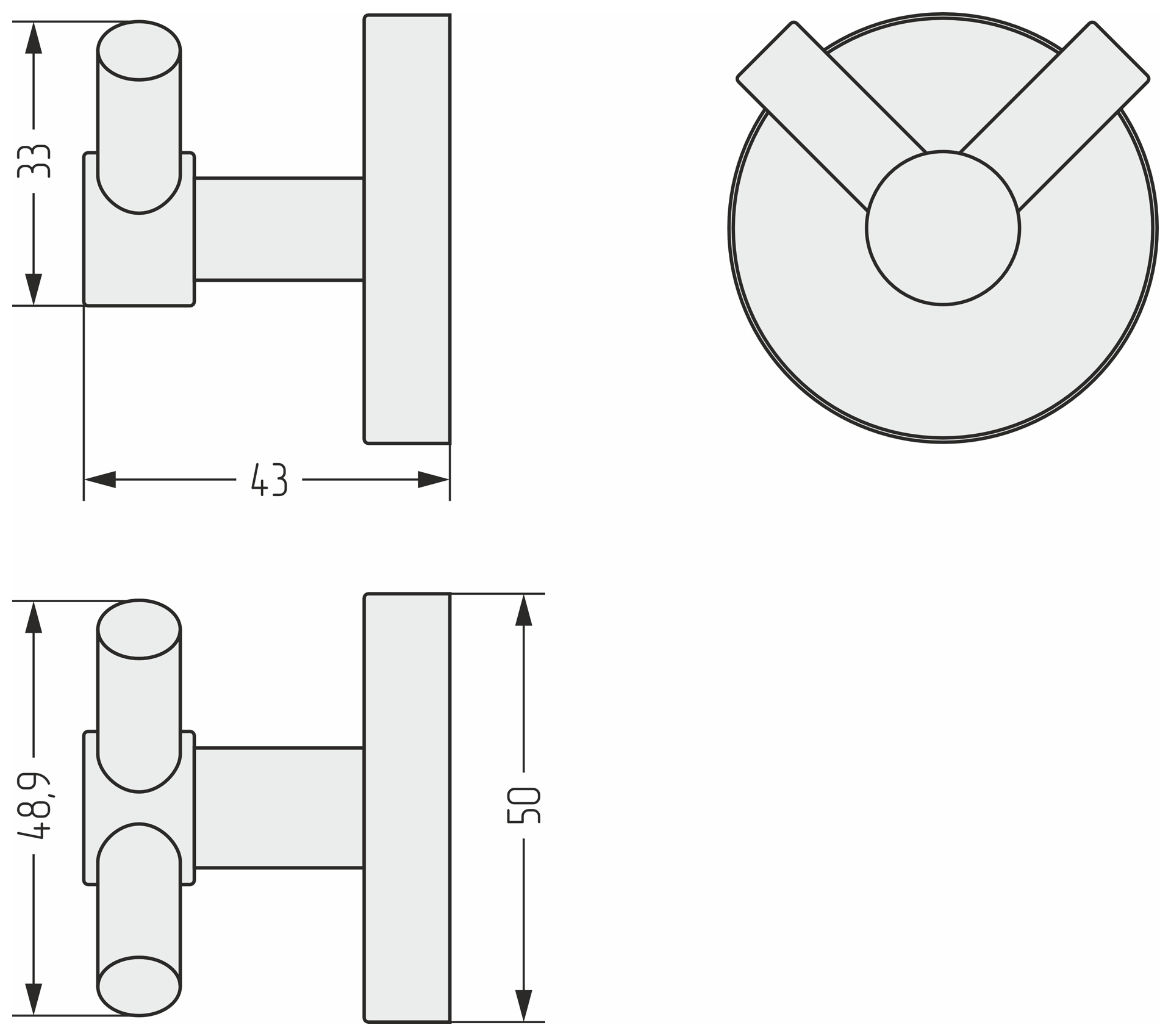 Аксессуары для ванной Сунержа DESIGN Вешалка ВИКТОРИЯ настенная / L 50 (Шампань)