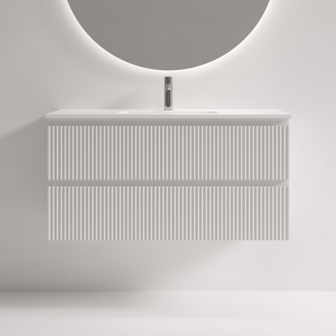 Тумба под раковину Sancos Сноб Р 390 (Snob R 390) SNR100/39W 100x40x50 белый матовый (bianco) - фото 5