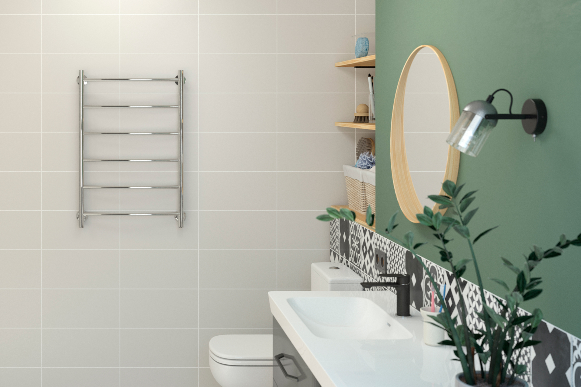 Водяные полотенцесушители Стилье LIGHT ПС СТИЛЬЕ "Версия-Н2" 800х500 (6) Г 18 (Чёрный)