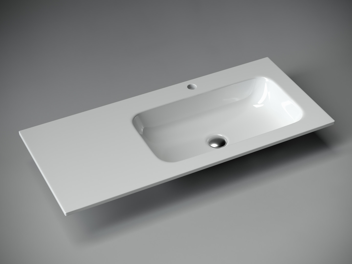 Раковина-столешница Ceramicanova Грация (Grace) CN7015 100x46x14 белый глянцевый
