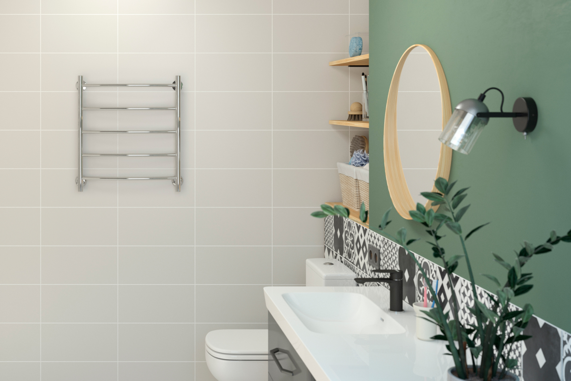 Водяные полотенцесушители Стилье LIGHT ПС СТИЛЬЕ "Версия-Н2" 600х500 (5) Г 18 (Белый)