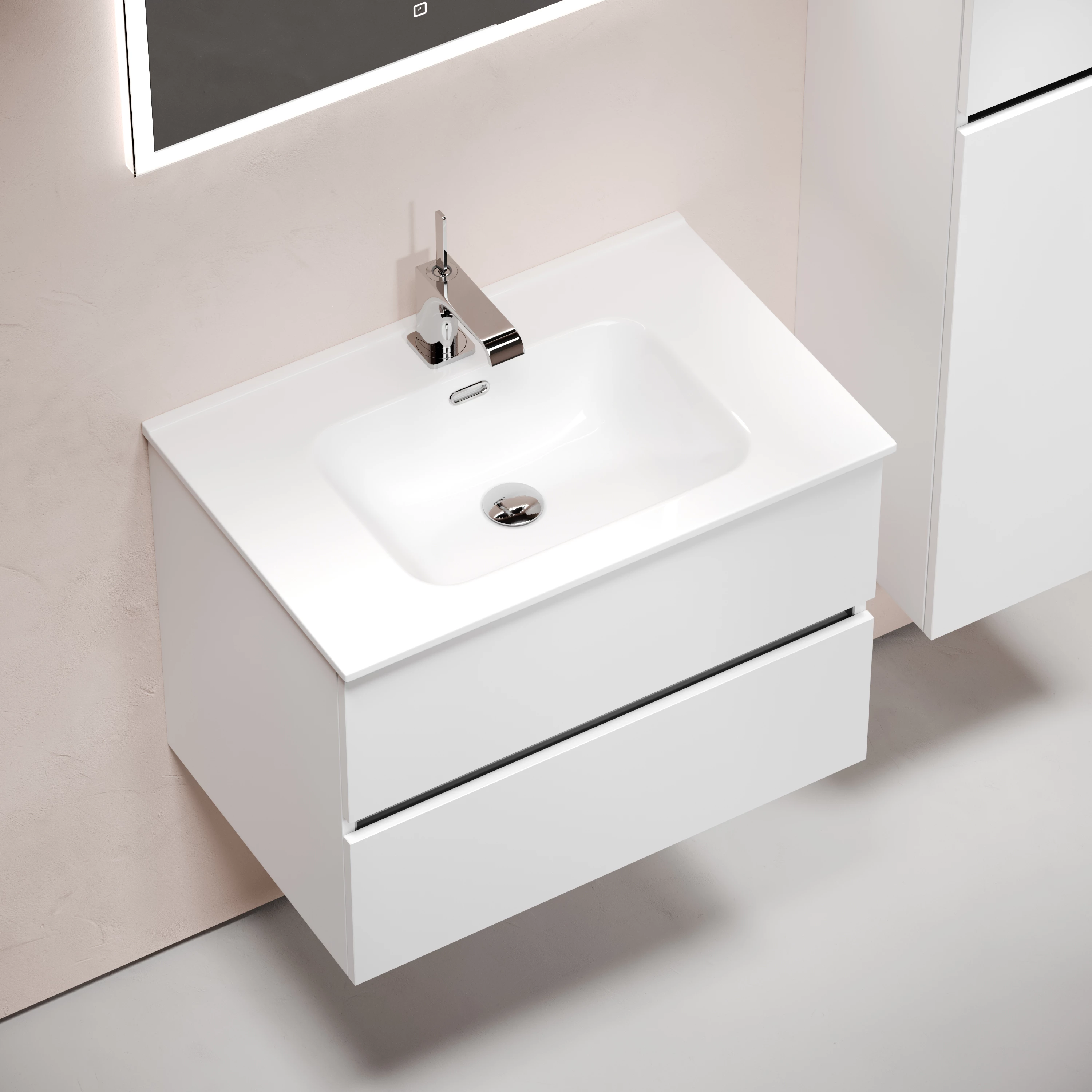 Тумба под раковину Sancos Урбан (Urban) UR70W 70x45x55 белый глянцевый - фото 5