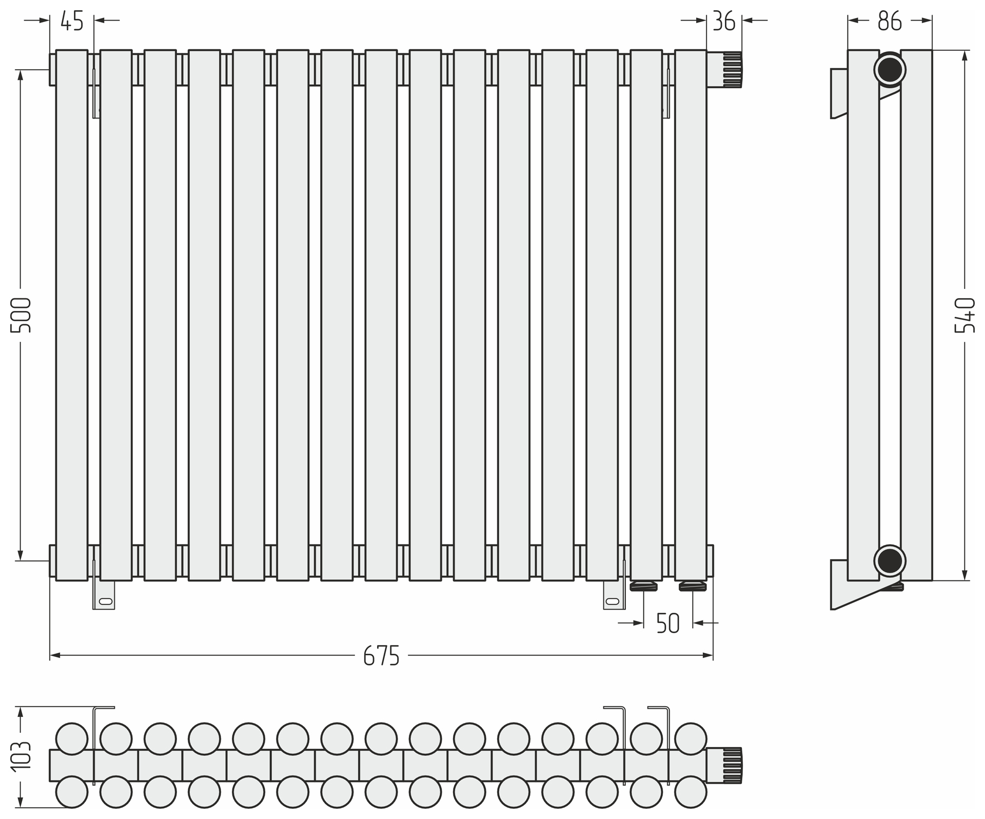 Радиаторы Сунержа DESIGN ДР ЭСТЕТ-11 н/ж EU50 500х675 / 15 сек (Золото) - фото 5