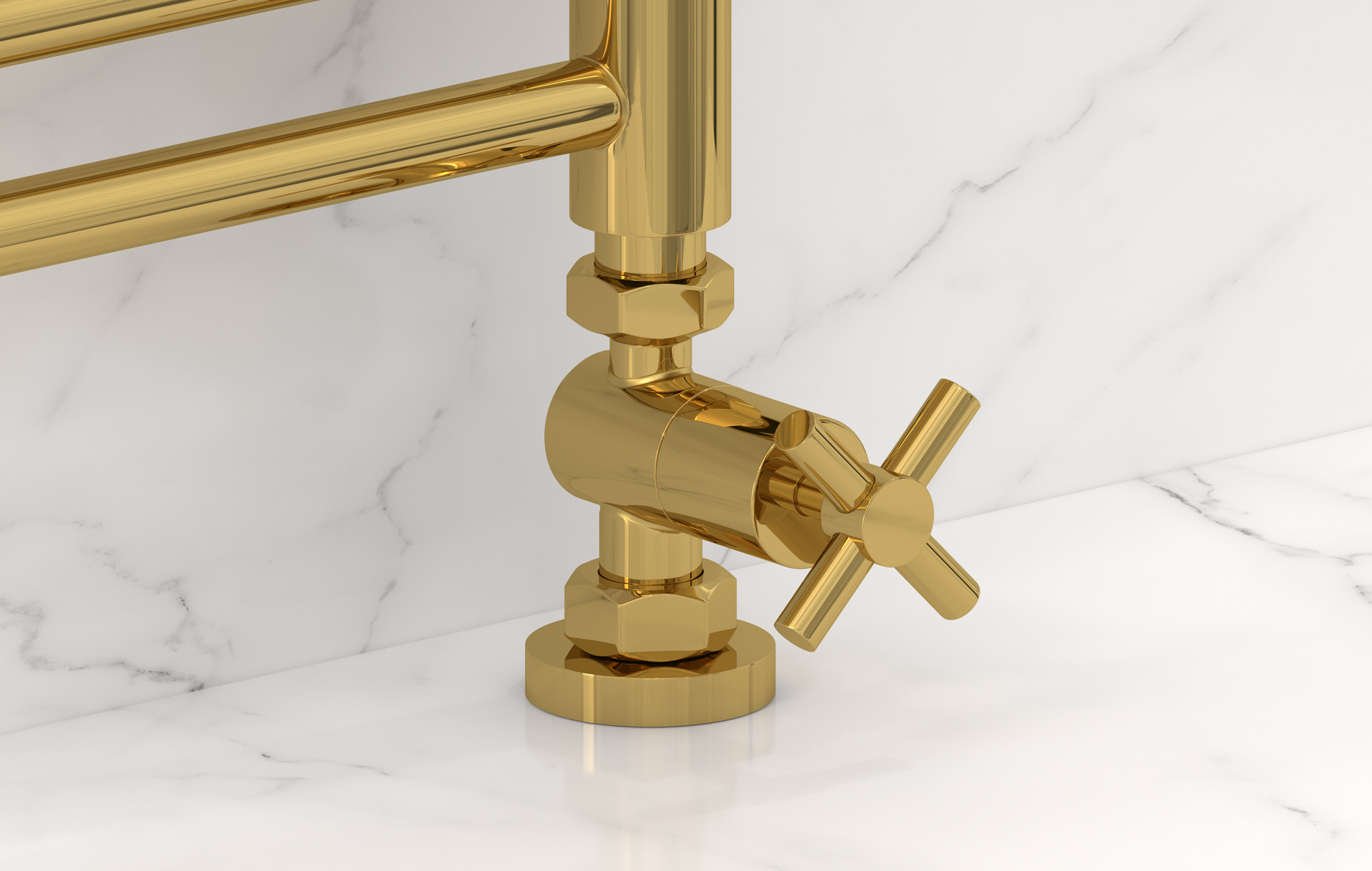 Комплектующие Сунержа DESIGN Вентиль прямой (крест) G 1/2" НР х G 3/4" НГ (Золото)