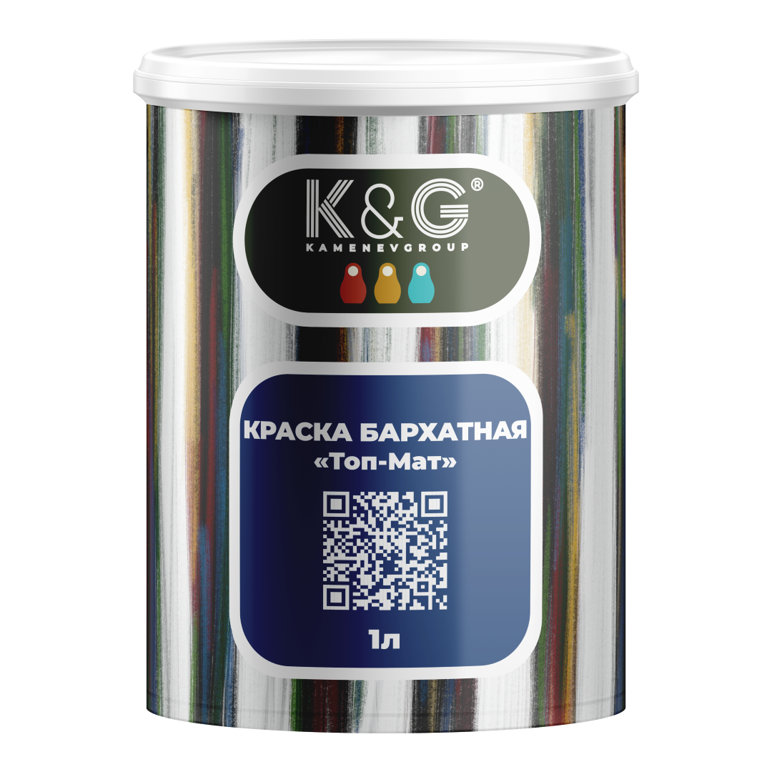 Краска Kamenevgroup Бархатная "Топ-Мат" 1л