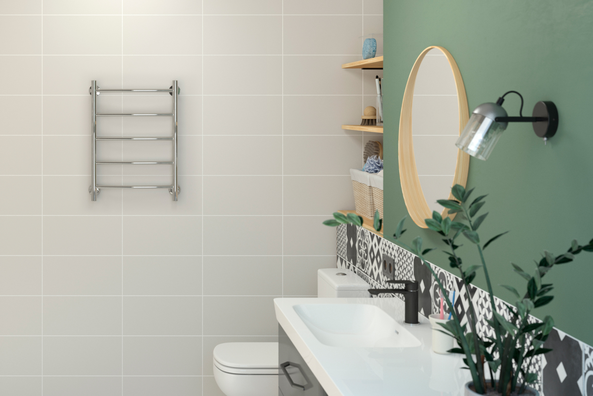 Водяные полотенцесушители Стилье LIGHT ПС СТИЛЬЕ "Версия-Н2" 600х400 (5) Г 18 (Чёрный)