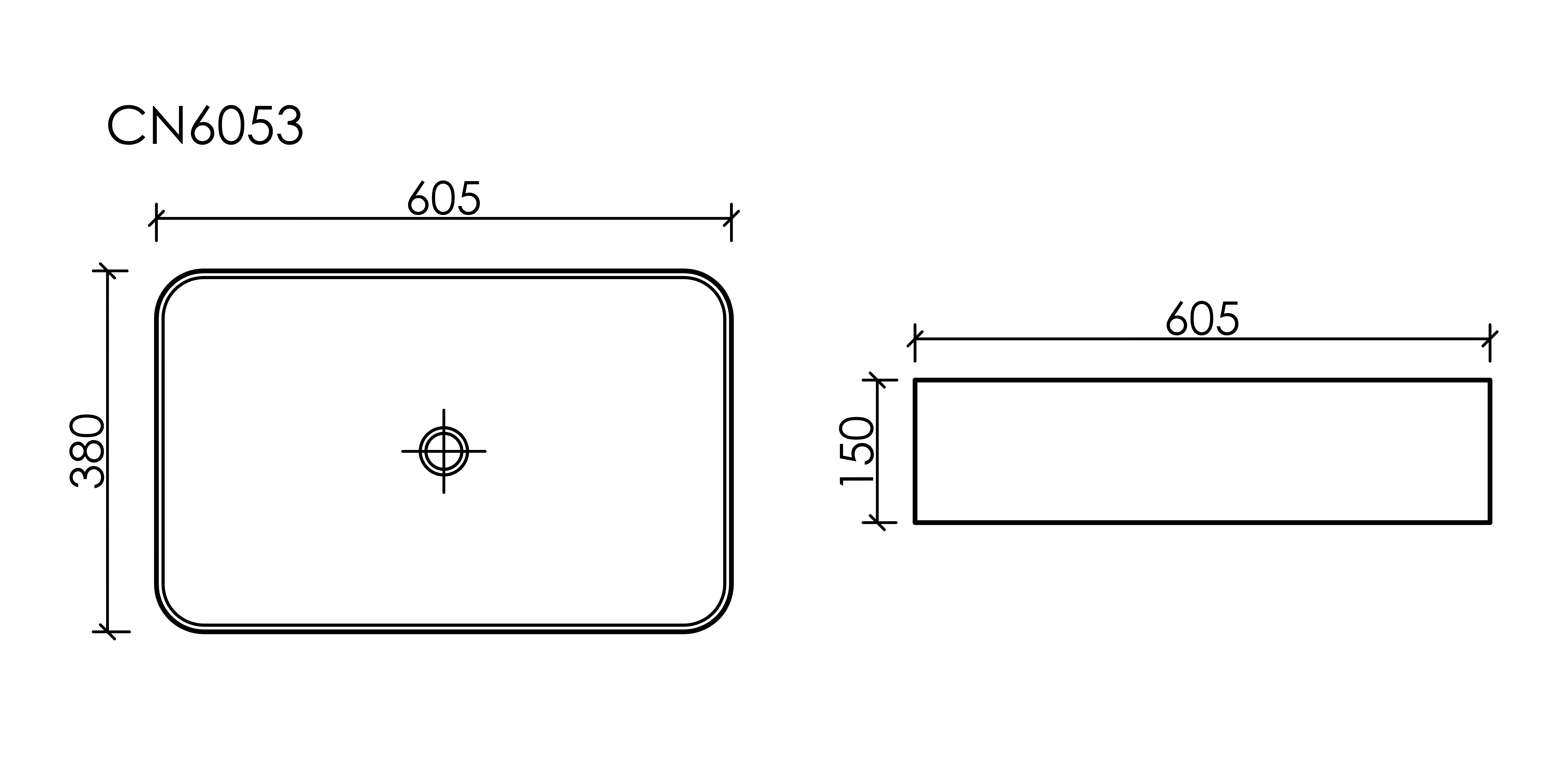 Умывальник чаша накладная прямоугольная (цвет Белый Матовый) Element 605x380x150мм - фото 12