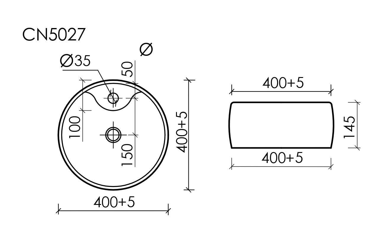 Умывальник чаша накладная круглая Element 400x400x150мм - фото 9
