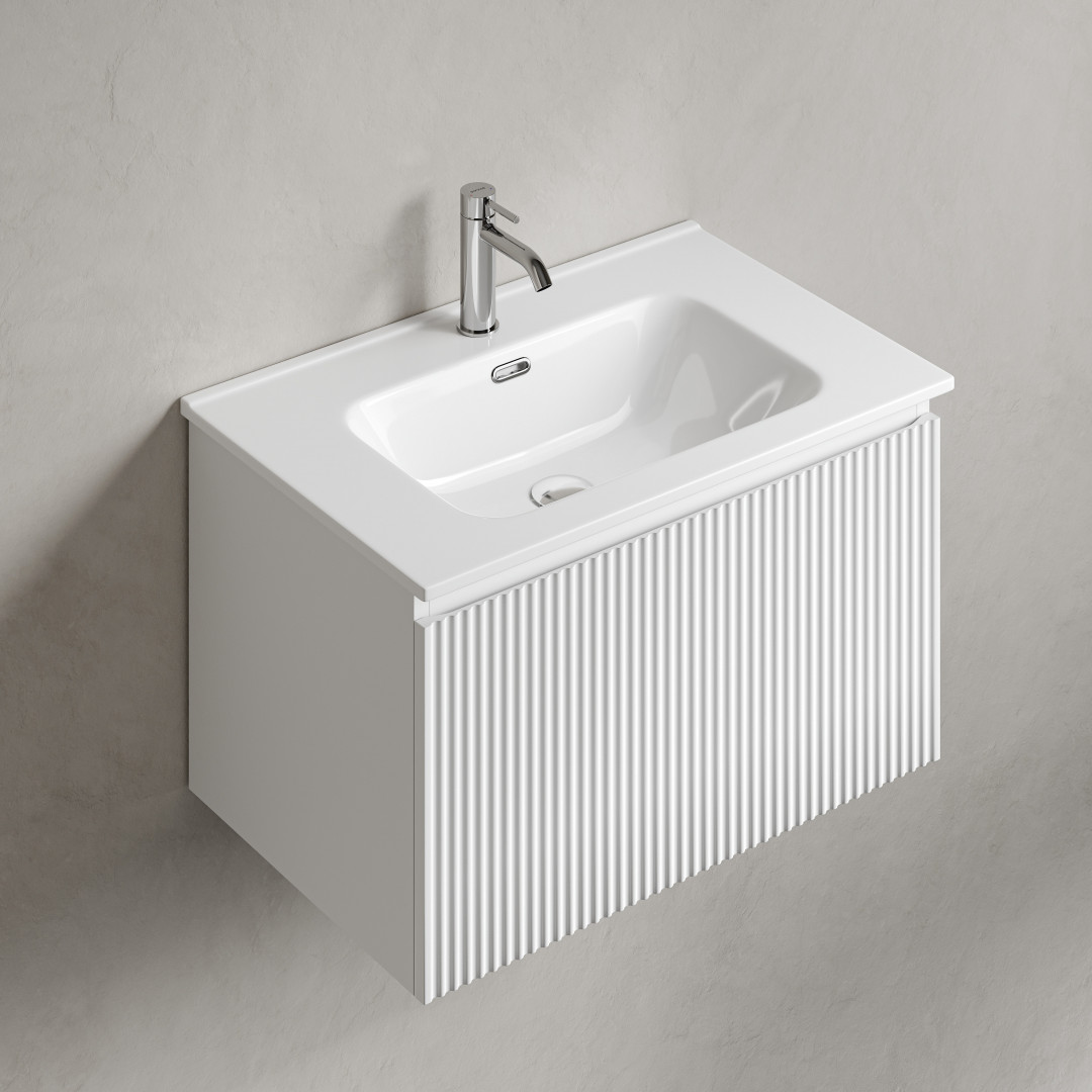 Тумба под раковину Sancos Сноб Р 1.0 (Snob R 1.0) SNR1.070W 70x45x40 белый матовый (bianco) - фото 6