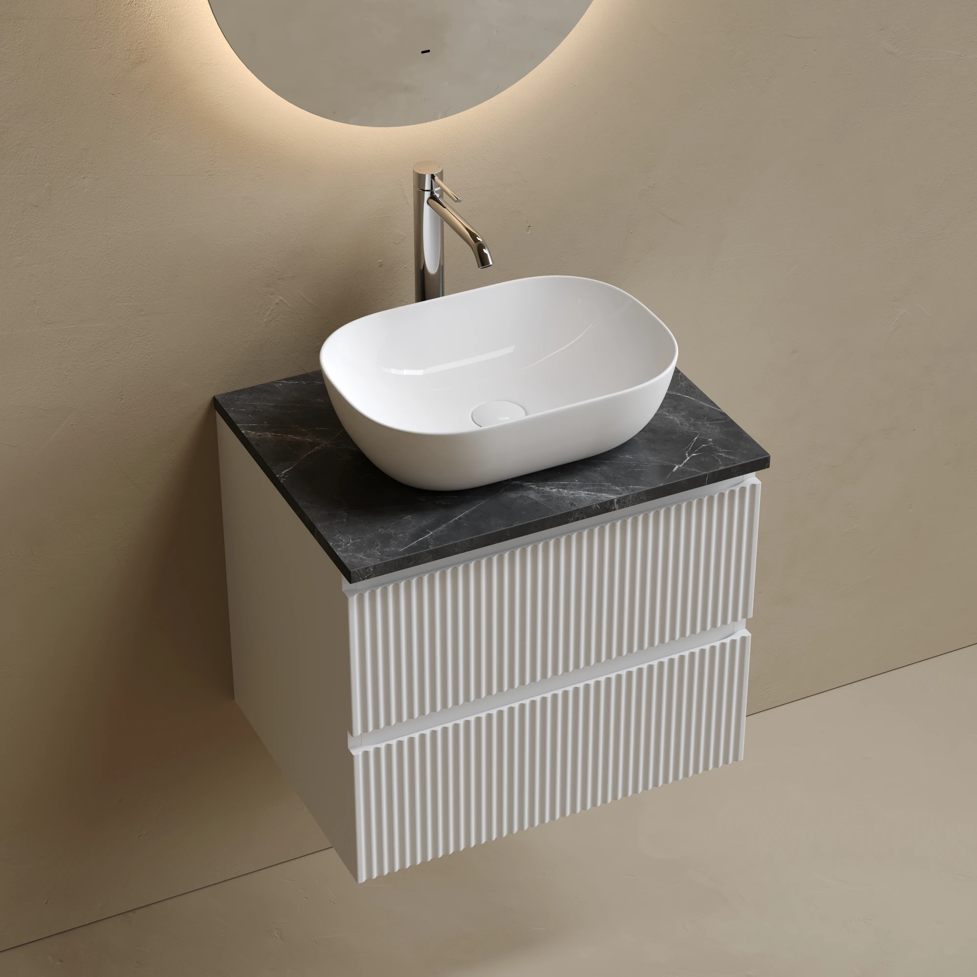 Тумба под столешницу Sancos Сноб Р (Snob R) SNR60W 60x45x50 бежевый матовый (beige soft)