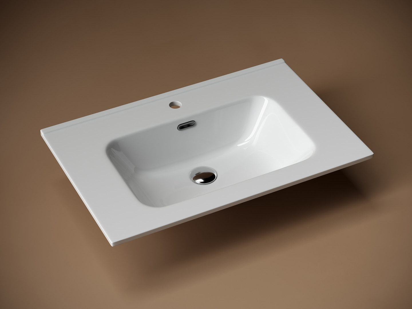 Раковина-столешница Ceramicanova Элемент (Element) CN7007 70x47x18 белый глянцевый