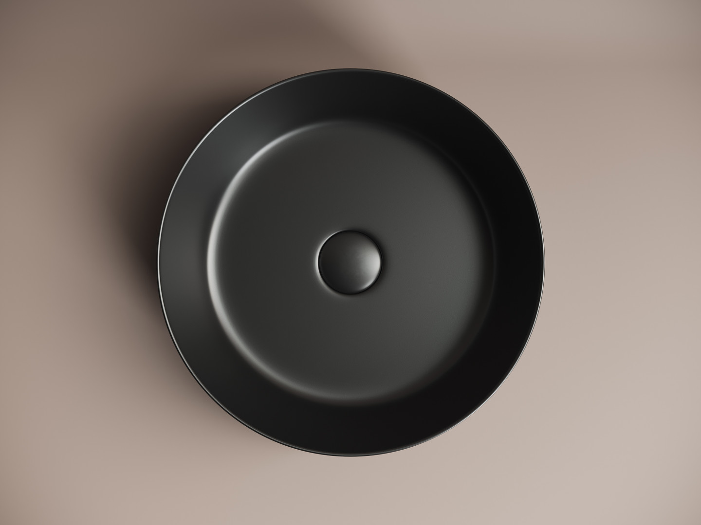 Умывальник чаша накладная круглая (цвет Черный Матовый) Element 390x390x120мм - фото 5