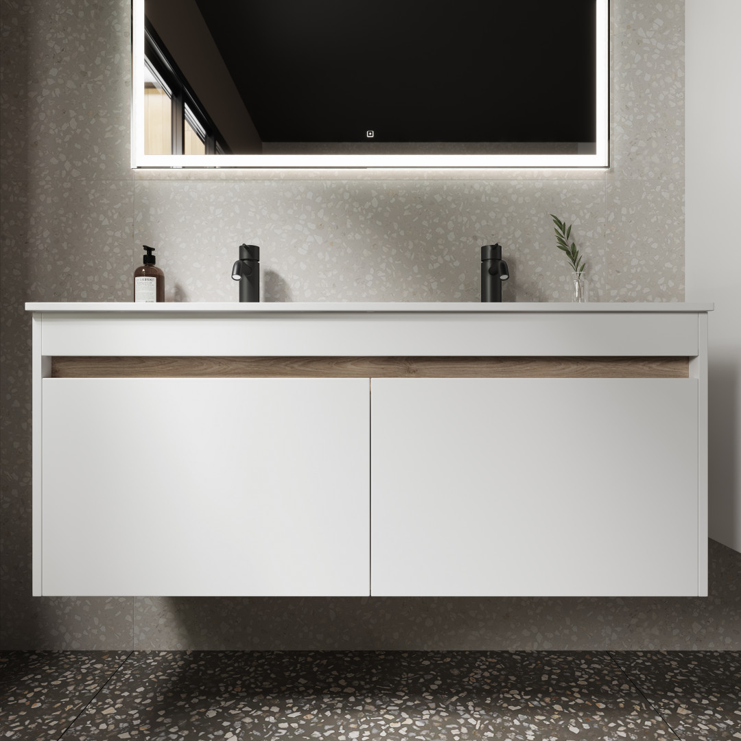 Тумба под раковину Sancos Ум (Smart) SM120-2W 120x45x50 белый глянцевый