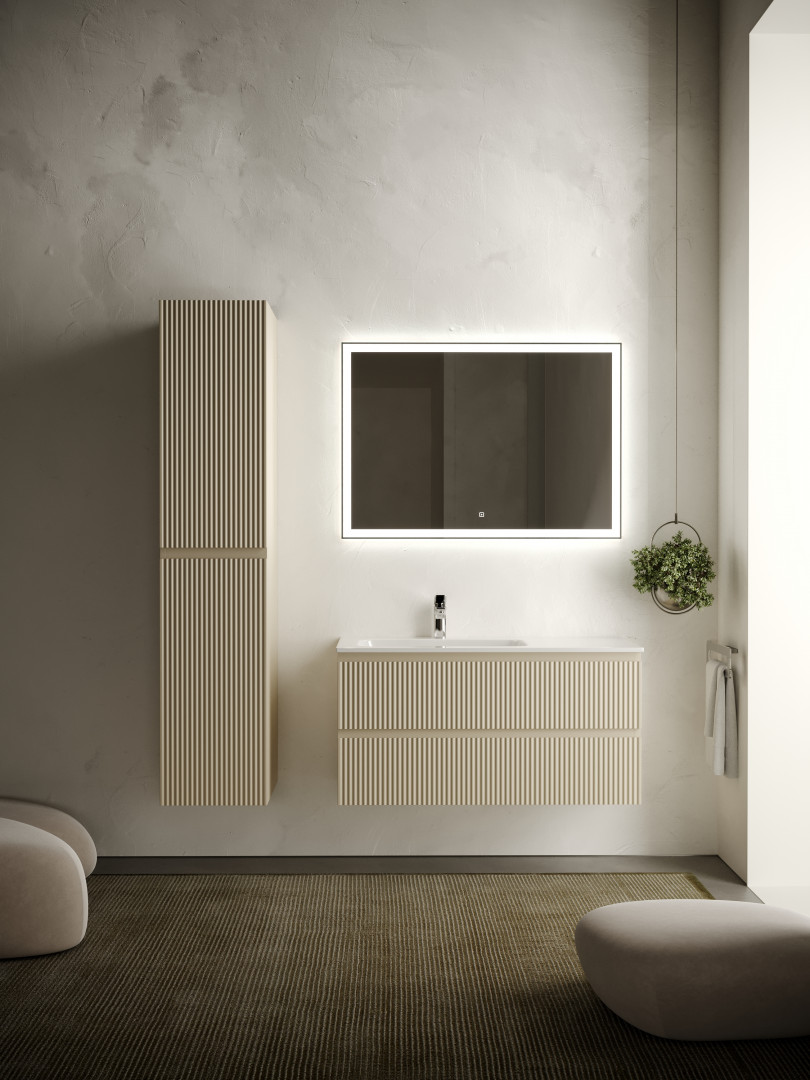 Тумба под раковину Sancos Сноб Р (Snob R) SNR100LCE 100x45x50 бежевый матовый (beige soft)