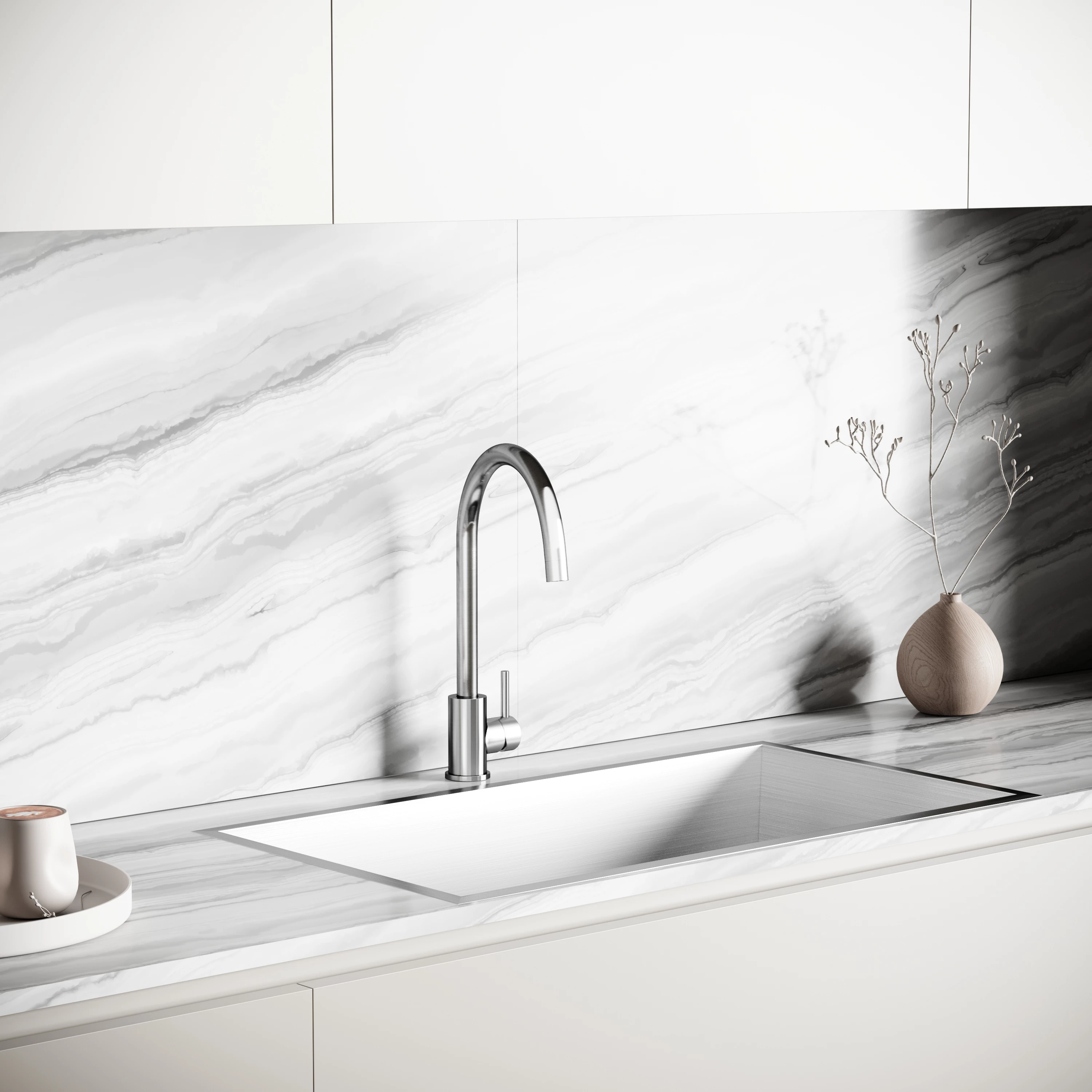 Смеситель для кухни Sancos Сталь (Stainless) SC12001SS нержавеющая сталь