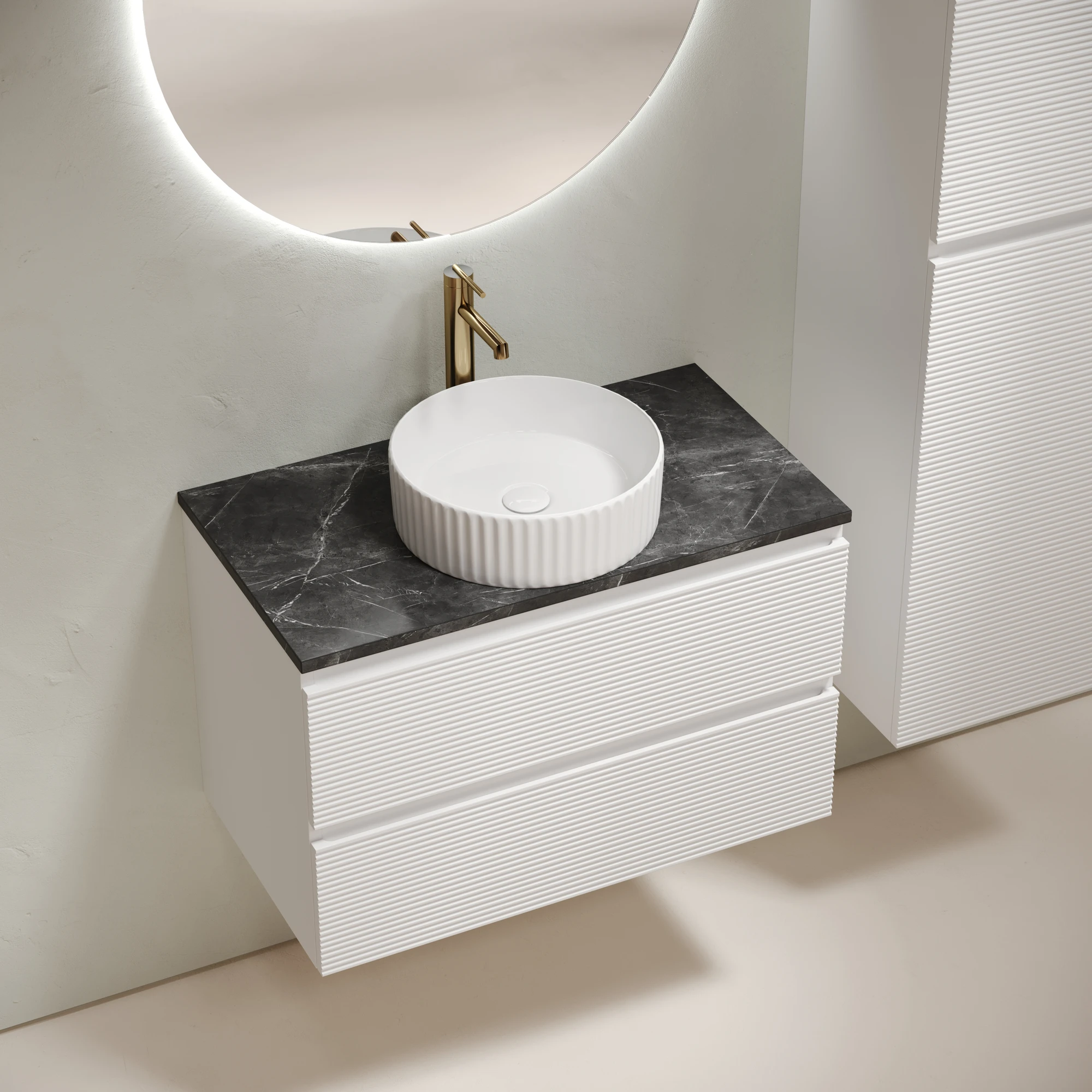 Тумба под столешницу Sancos Фолк (Folk) FL80W 80x45x50 белый матовый (bianco)