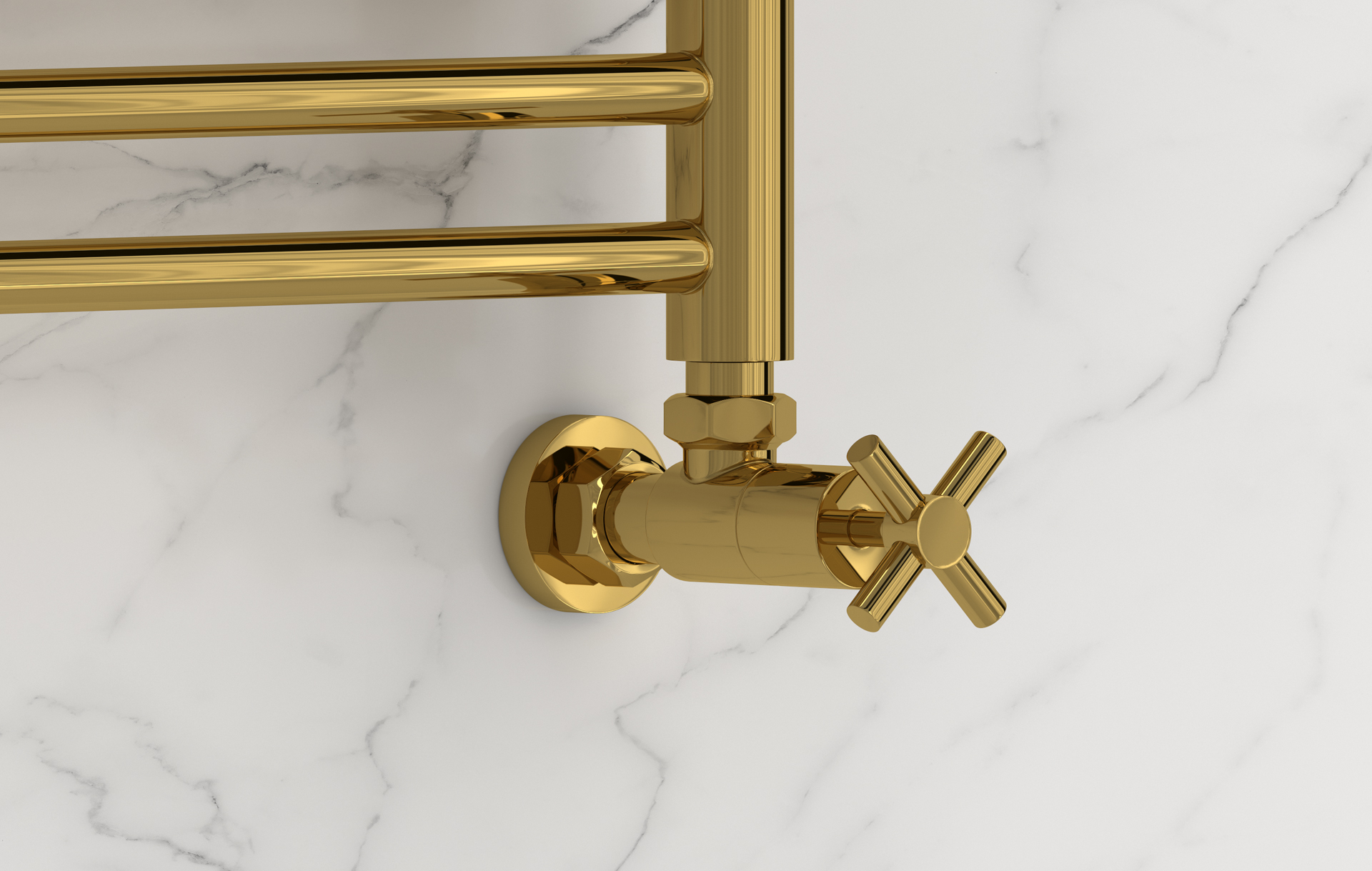 Комплектующие Сунержа DESIGN Вентиль угловой (крест) G 1/2" НР х G 3/4" НГ (Золото)