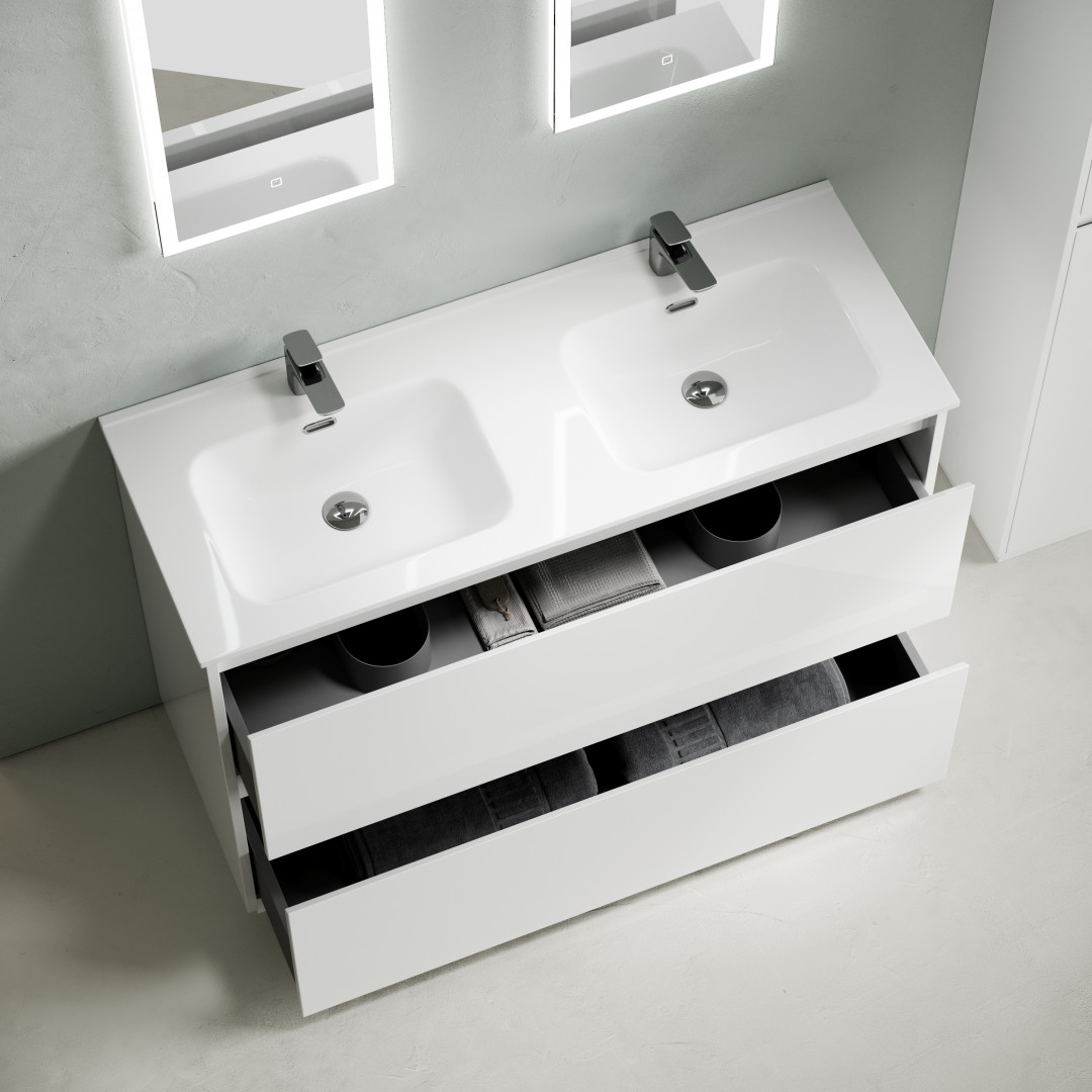 Тумба под раковину Sancos Либра напольная (Libra Floor) LB120F-2W 120x45x85 белый глянцевый - фото 5