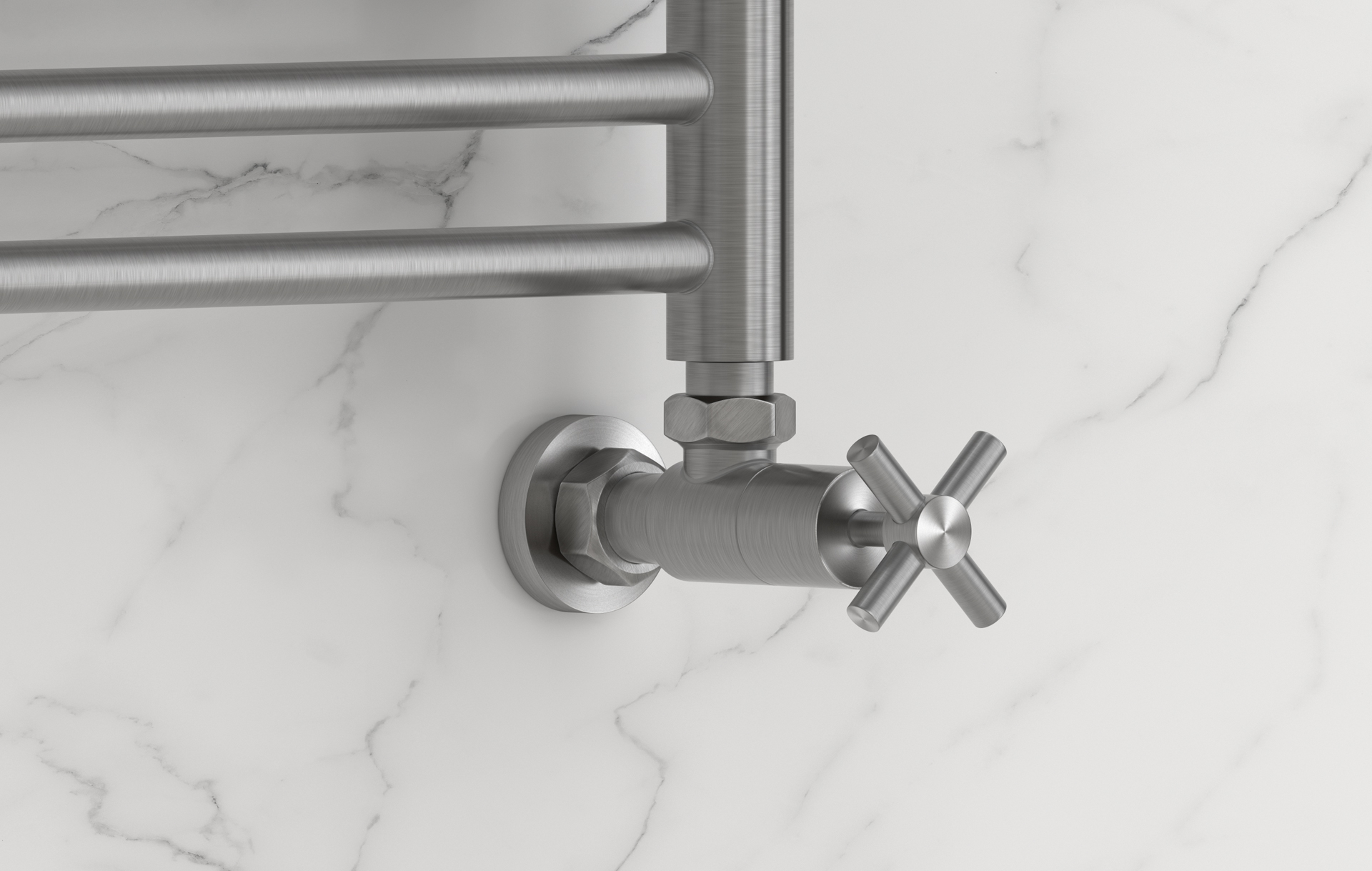 Комплектующие Сунержа DESIGN Вентиль угловой (крест) G 1/2" НР х G 3/4" НГ (Сатин)