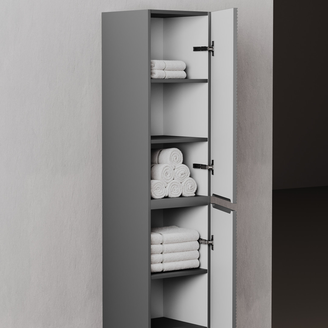 Шкаф-пенал Sancos Фолк (Folk) PFL35GS 35x35x165 темный серый (grey soft) - фото 5