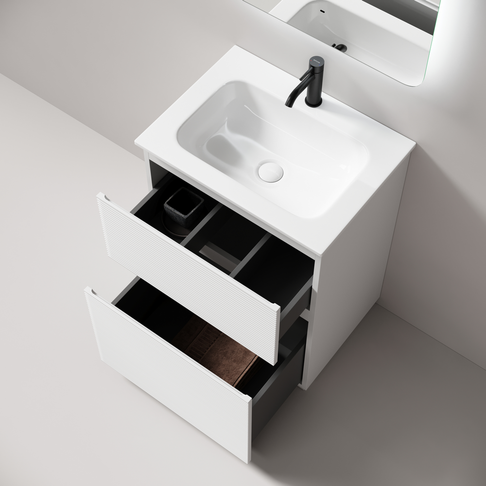 Тумба под раковину Sancos Фолк напольный (Folk Floor) FL60FW 60x45x85 белый матовый (bianco)