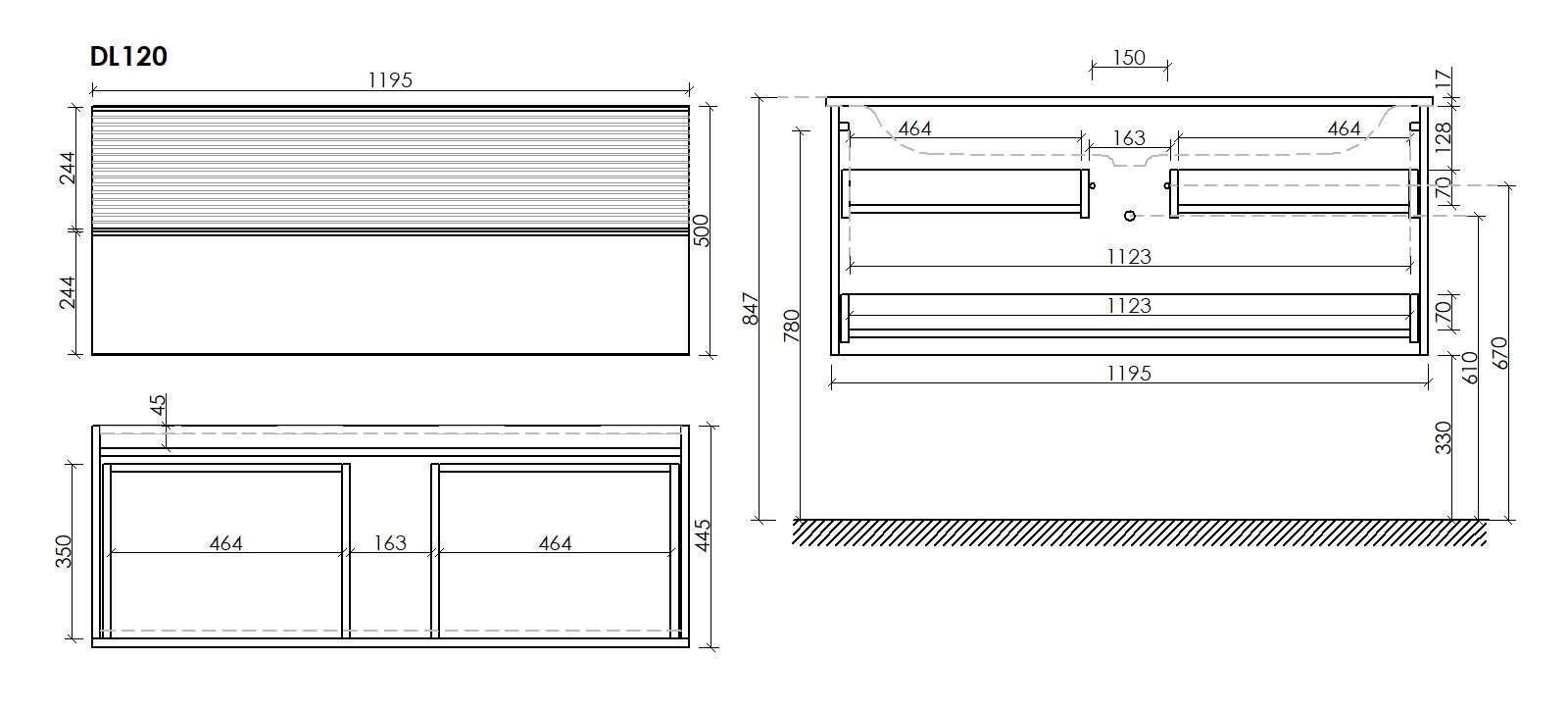 Тумба под раковину Sancos Дельта (Delta) DL120W 120x45x50 дуб светлый/белый - фото 7