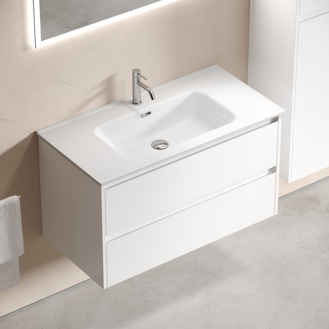 Тумба под раковину Sancos Либра (Libra) LB90W 90x45x50 белый глянцевый - фото 5