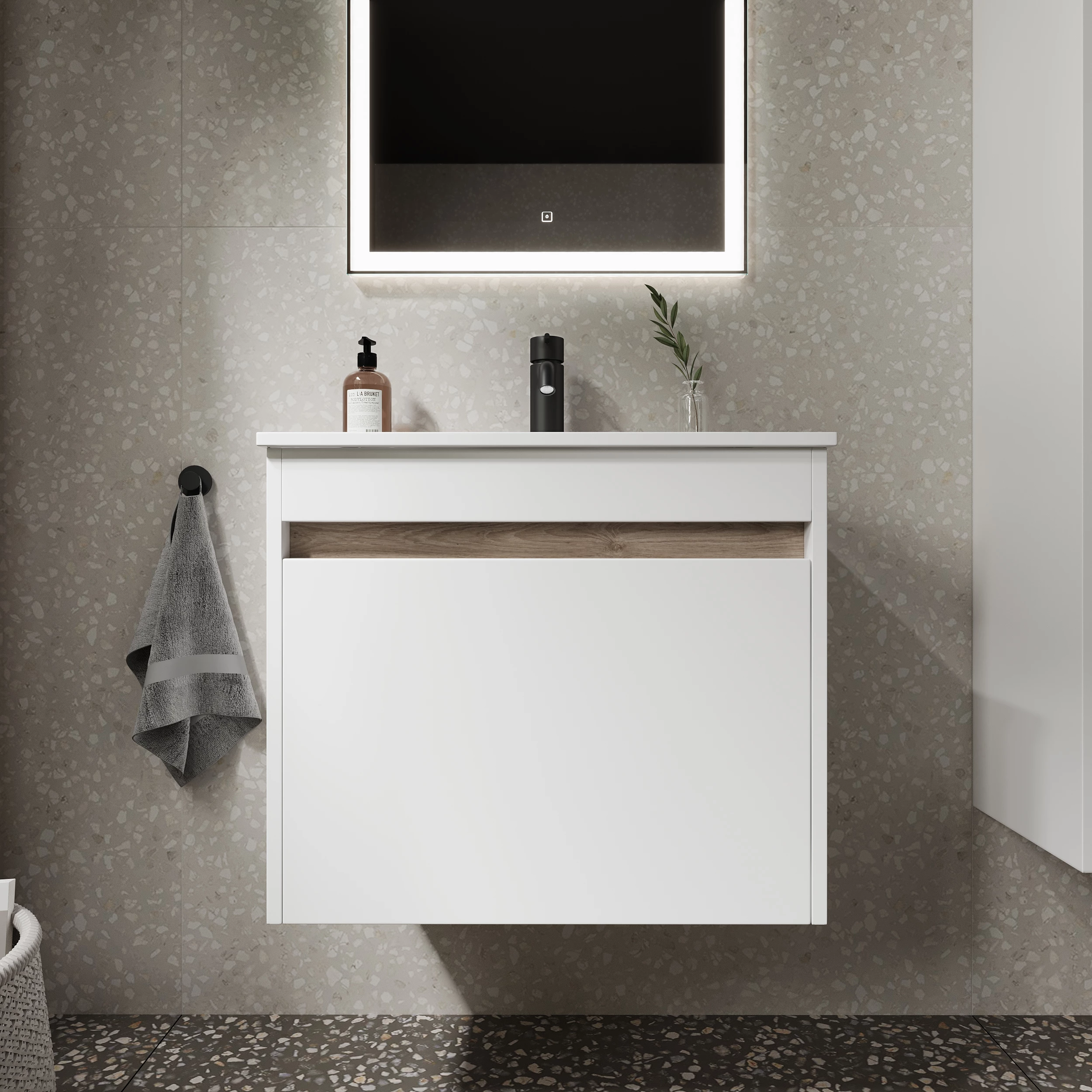 Тумба под раковину Sancos Ум (Smart) SM60W 60x45x50 белый глянцевый