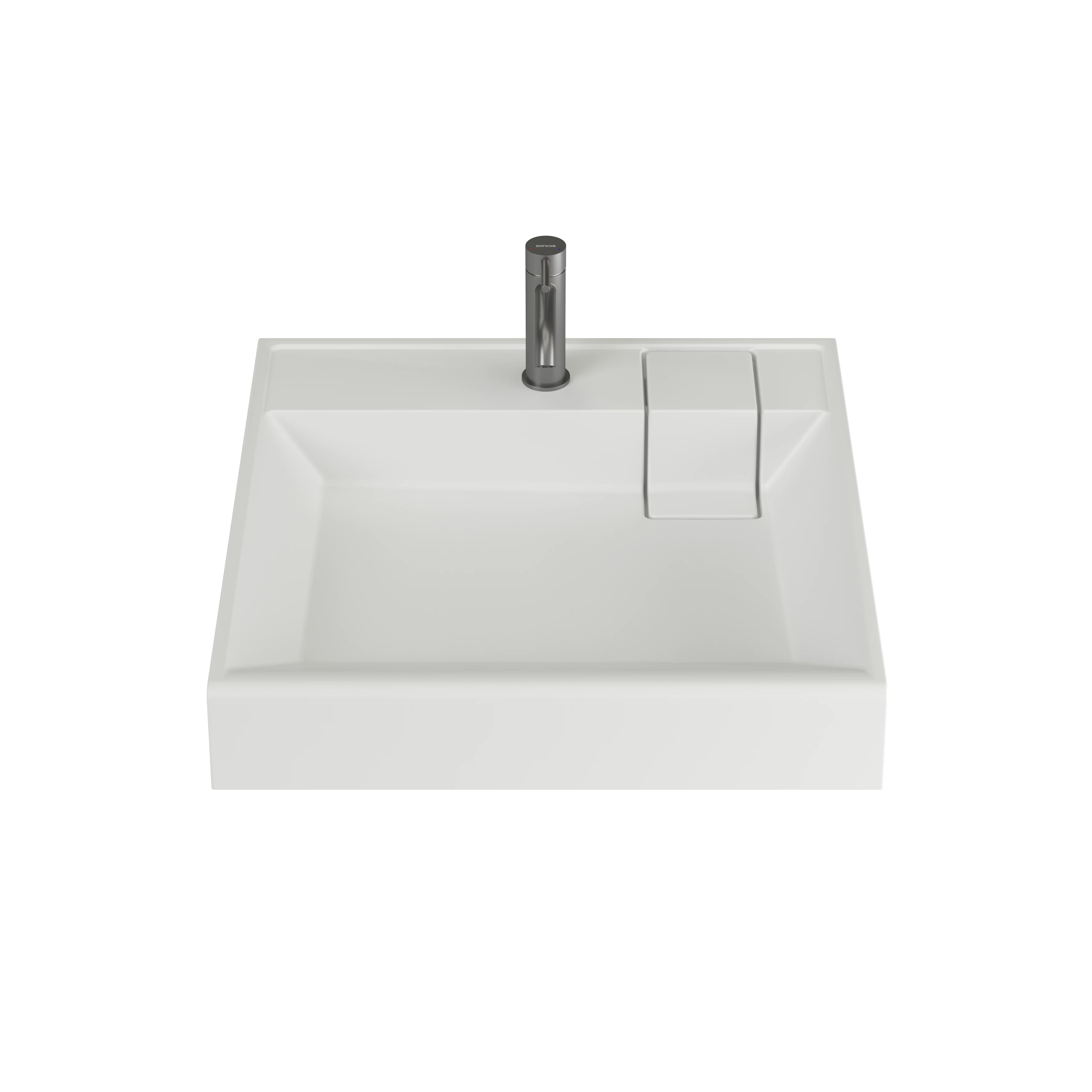 Раковина над стиральной машиной CERAMICANOVA Quattro 600x600x123 мм, с кронштейнами, белый, арт. CN0101