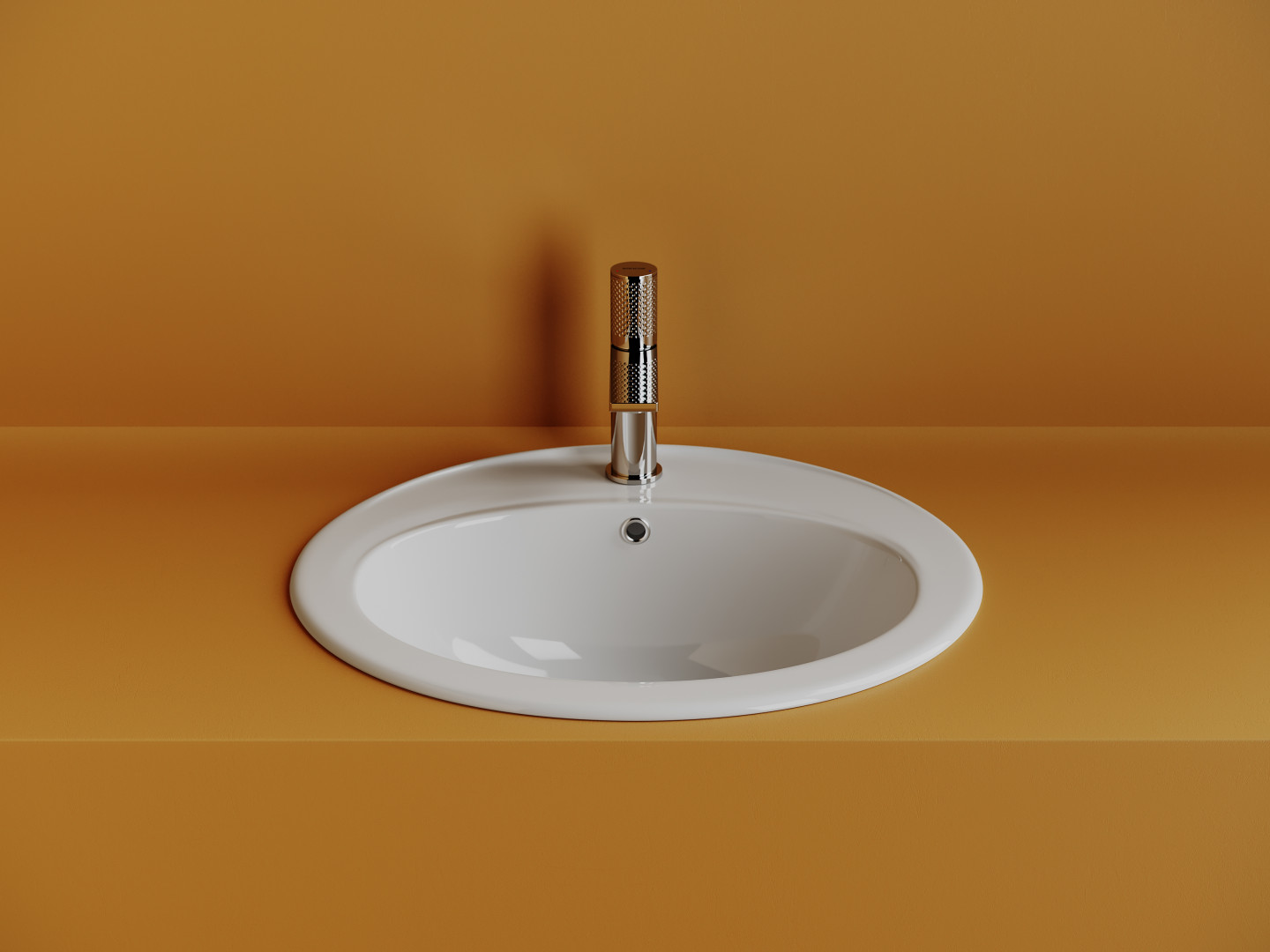 Раковина встраиваемая сверху CERAMICANOVA Sun с отверстием слива - перелива овальной формы 565x495x200 мм  цвет белый  арт. CN6079