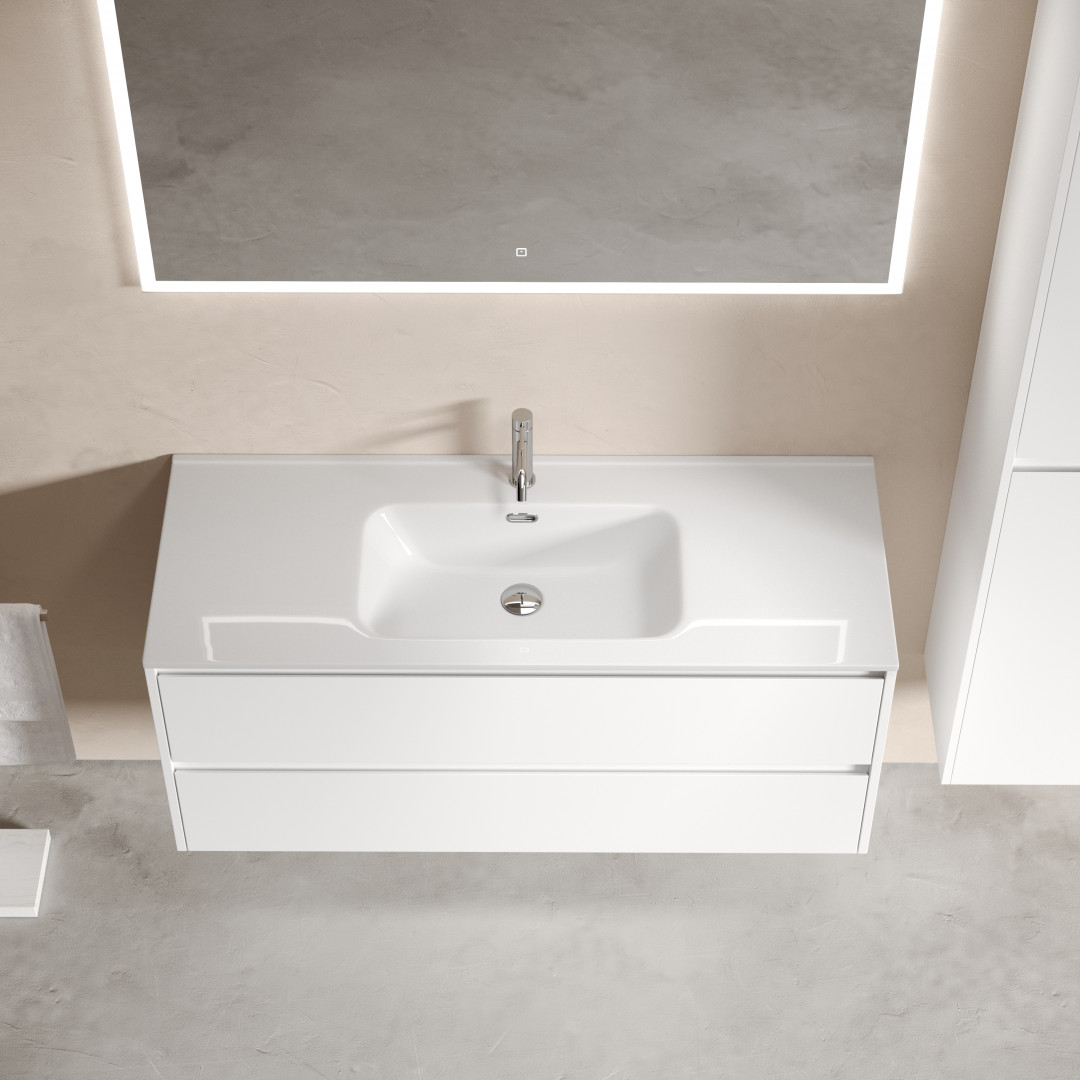 Тумба под раковину Sancos Либра (Libra) LB120-1W 120x45x50 белый глянцевый - фото 5