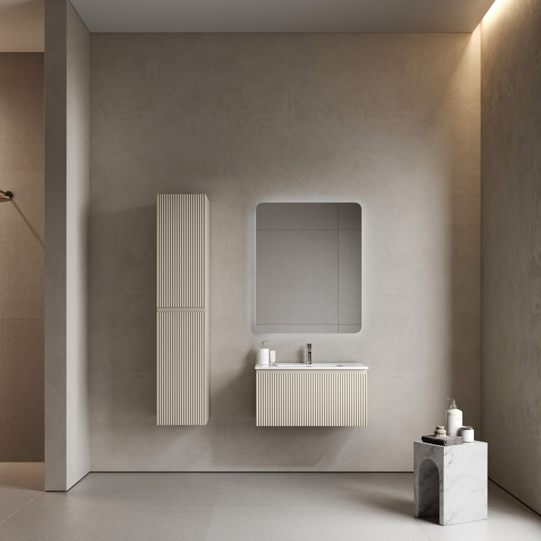 Тумба под раковину Sancos Сноб Р 1.0 (Snob R 1.0) SNR1.080CE 80x45x40 бежевый матовый (beige soft)