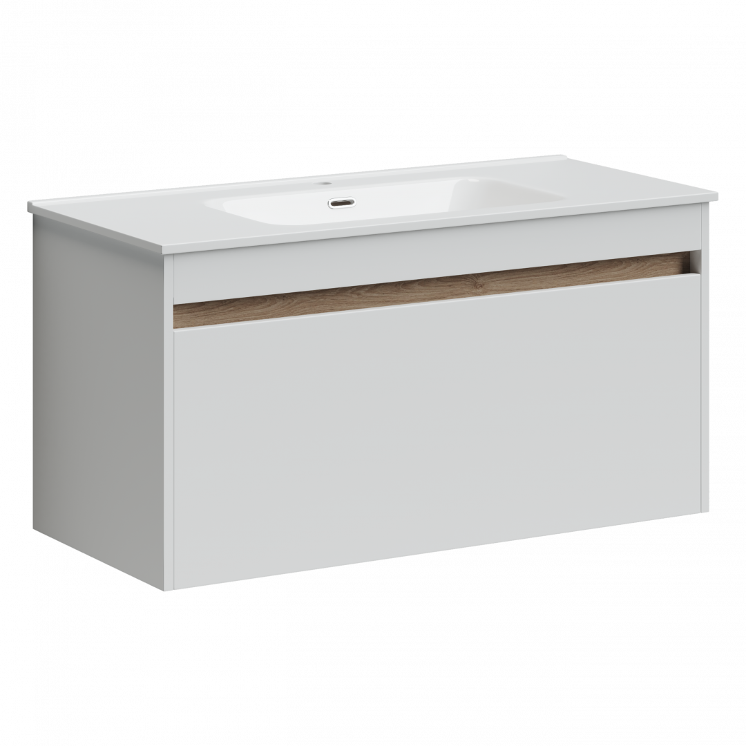 Тумба под раковину Sancos Ум (Smart) SM100W 100x45x50 белый глянцевый