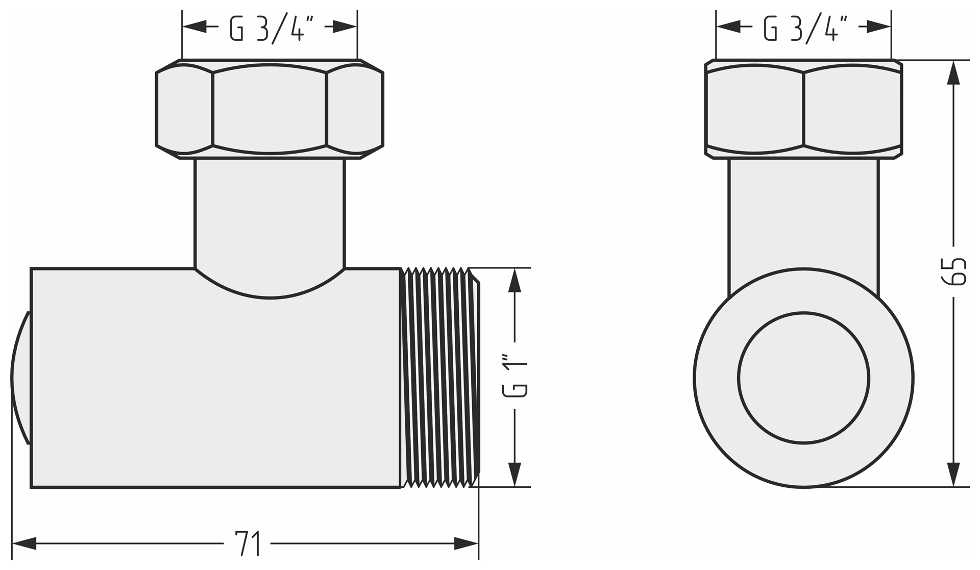 Комплектующие Сунержа DESIGN Уголок со спускным клапаном н/ж "СУНЕРЖА" G 1" нар.р. / G 3/4" н. г. (Сатин)