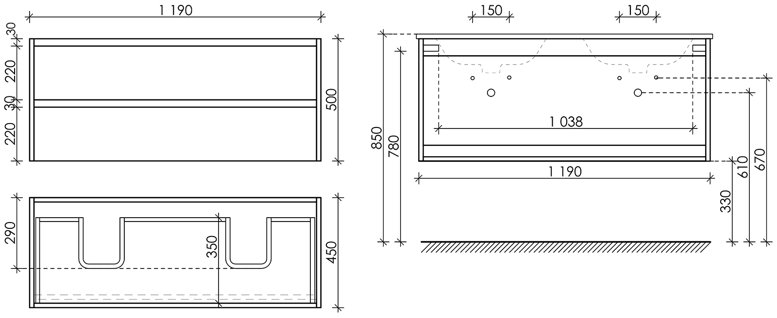 Тумба под раковину Sancos Либра (Libra) LB120-2W 120x45x50 белый глянцевый - фото 6