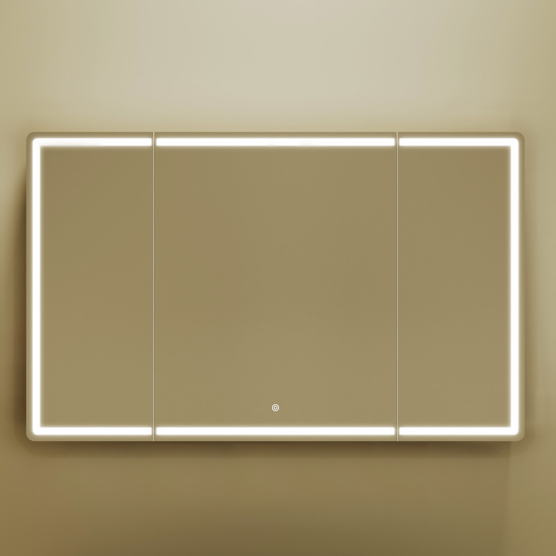 Зеркальный шкаф Sancos Блик (Mirror) MI120ECH 120x75 с подсветкой, дуб чарльстон