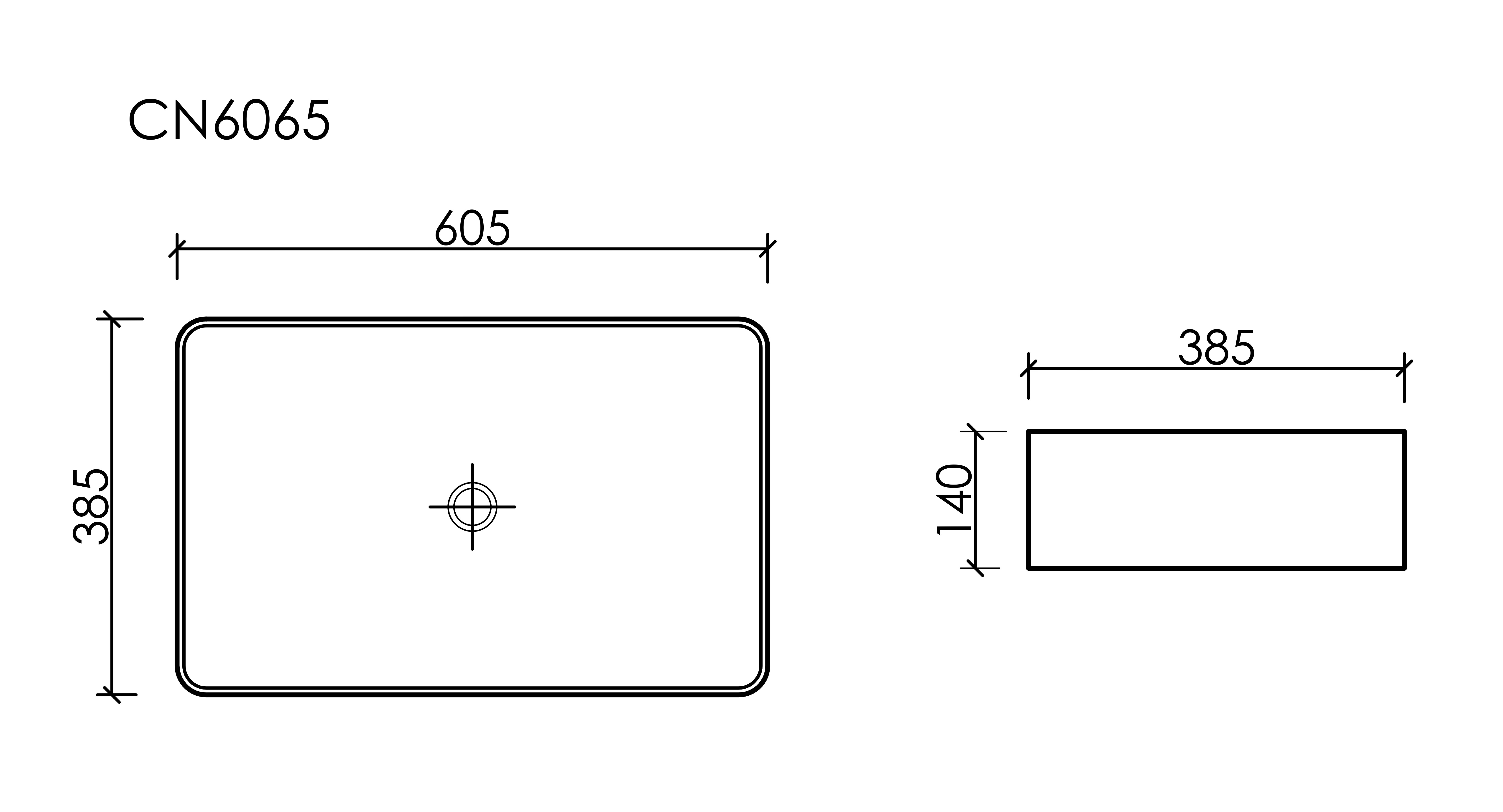 Умывальник чаша накладная прямоугольная со сливом переливом Element 605x385x140мм - фото 7