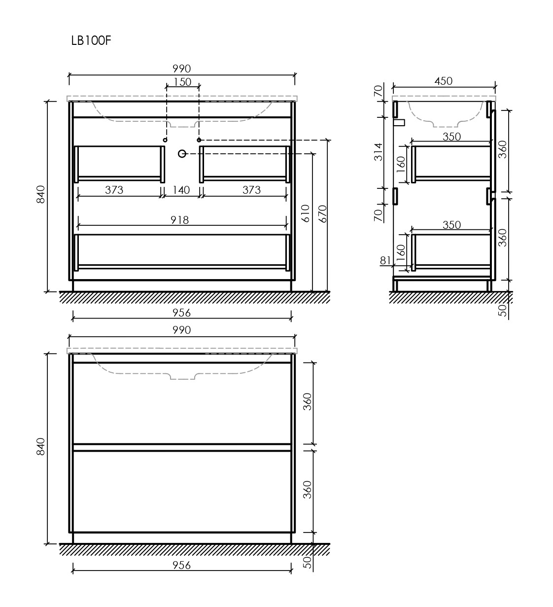 Тумба под раковину Sancos Либра напольная (Libra Floor) LB100FEG 100x45x85 дуб галифакс натуральный - фото 6