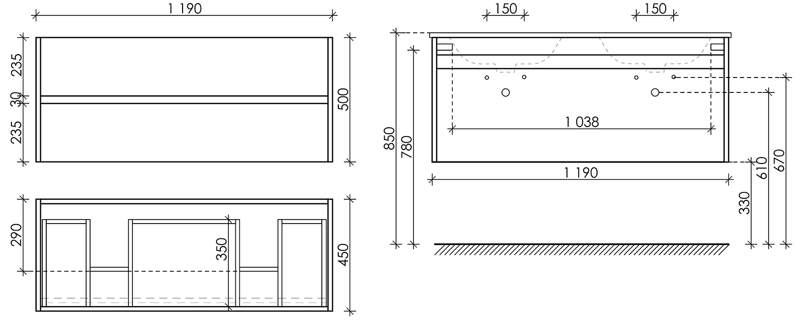 Тумба под раковину Sancos Ум (Smart) SM120-2E 120x45x50 дуб бардолино/белый - фото 5