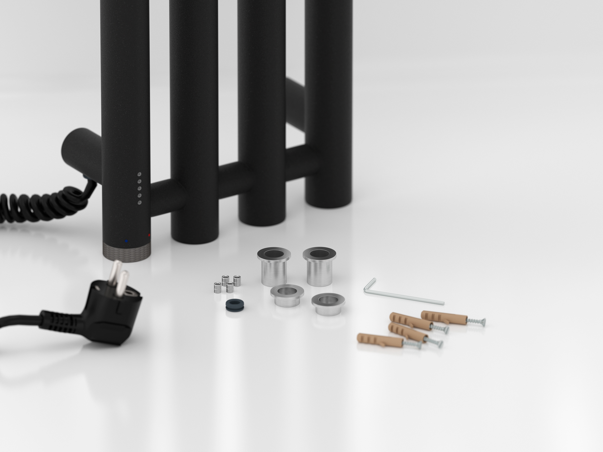 Электрические полотенцесушители Сунержа DESIGN ЭПС "КАНТАТА 4.0" 1200х159 левый (Тёмный титан муар)